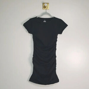 Blanqi Dress Maternity Short Sleeves Small / Medium Black Bodycon Stretchy Comfy